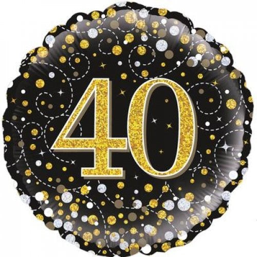 Black & Gold Age Fizz Balloon Bouquet | Ages 18 - 90 Available