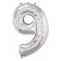 Number 9 Silver Megaloon (86cm)