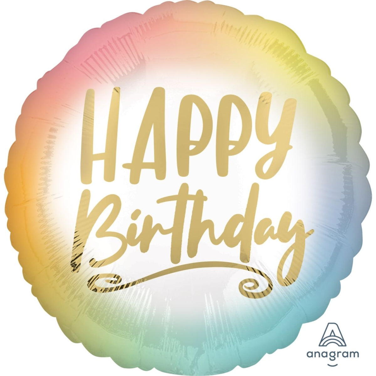 Happy Birthday Ombre & Gold Foil Balloon