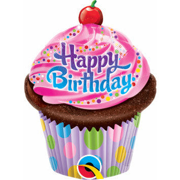Birthday Frosted Cupcake Shape Balloon