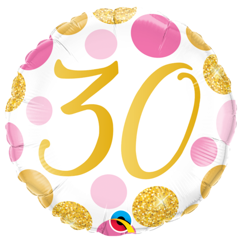 Age Birthday Pink & Gold Dots Balloon Gift | Age 16 - 70 Available