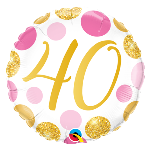 Age Birthday Pink & Gold Dots Balloon Gift | Age 16 - 70 Available