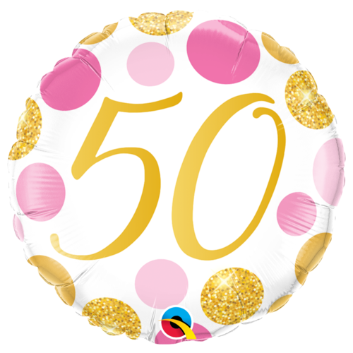 Age Birthday Pink & Gold Dots Balloon Gift | Age 16 - 70 Available
