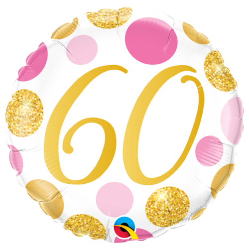 Age Birthday Pink & Gold Dots Balloon Gift | Age 16 - 70 Available