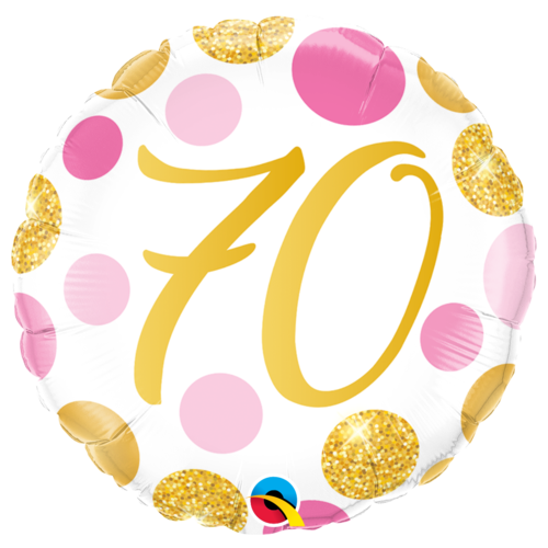 Age Birthday Pink & Gold Dots Balloon Gift | Age 16 - 70 Available