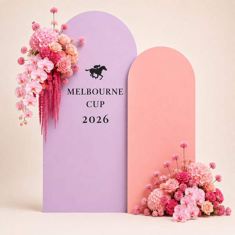 Melbourne Cup Double Arch Backdrop & Floral Package
