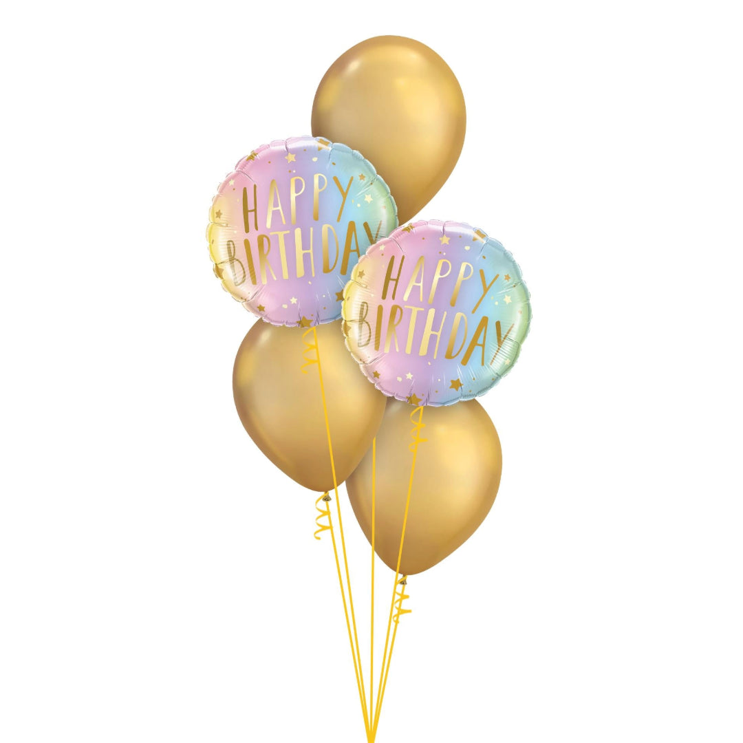 Birthday Chrome Rainbow Balloon Bouquet