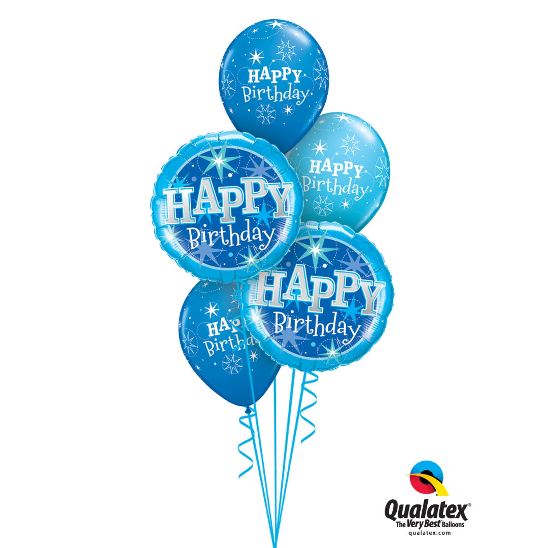 Blue Sparkles Happy Birthday Balloon Gift