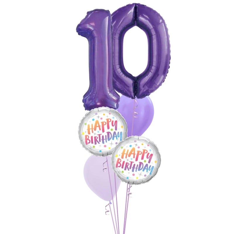 Double Number Balloon Arrangement | Available in Ages 10-90, Choose Your Colours