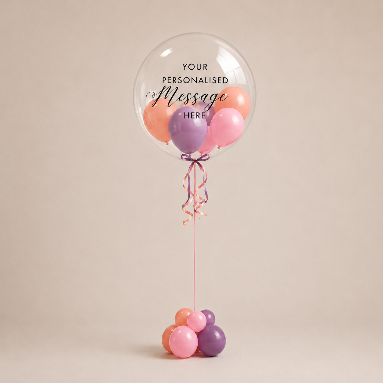 Personalised Bubble Balloon Filled with Mini Balloons