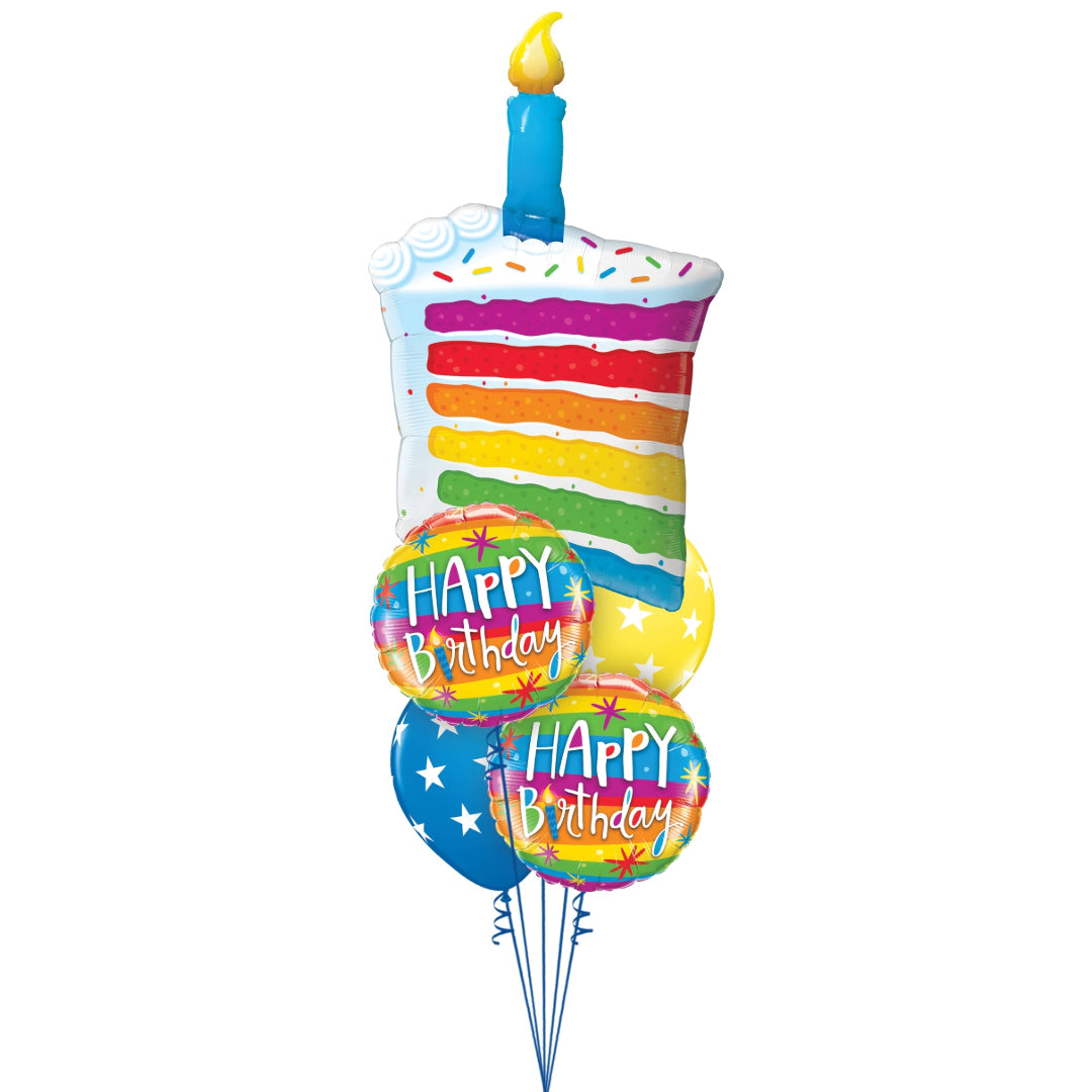 Rainbow Cake Balloon Gift