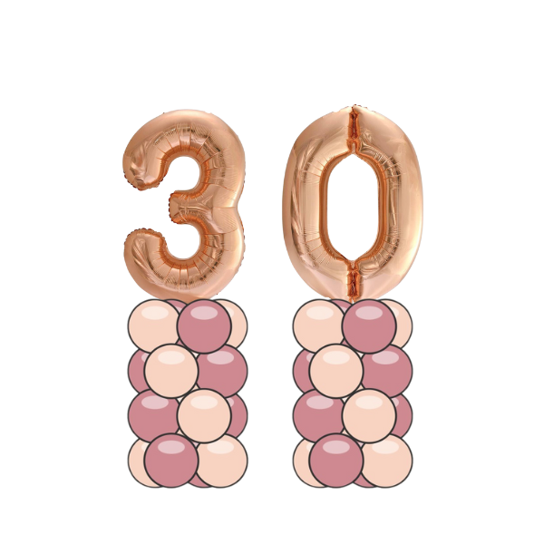 Double Number Small Balloon Towers | Choose Your Colours and Numbers