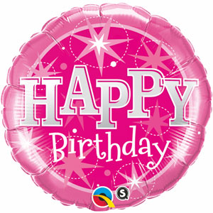 Pink Sparkles Happy Birthday Foil Balloon