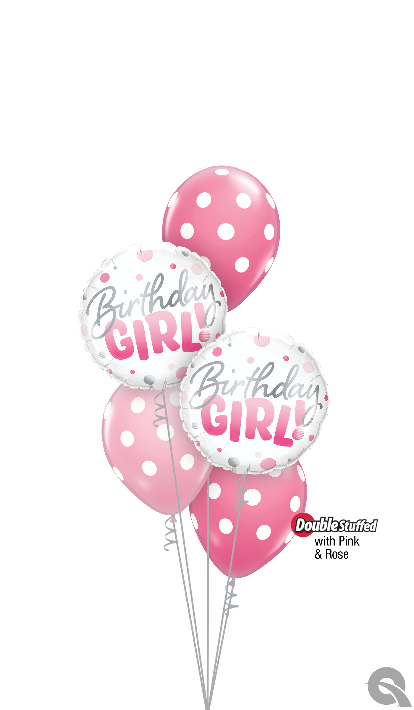 Birthday Girl Soft Pink Spots Balloon Bouquet