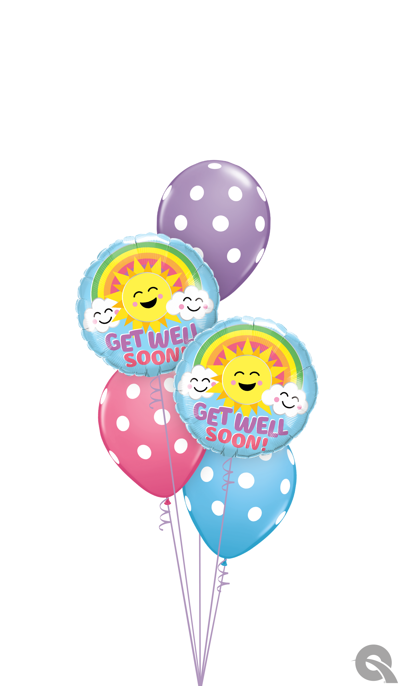 Get Well Soon Rainbow Sunshine Balloon Bouquet