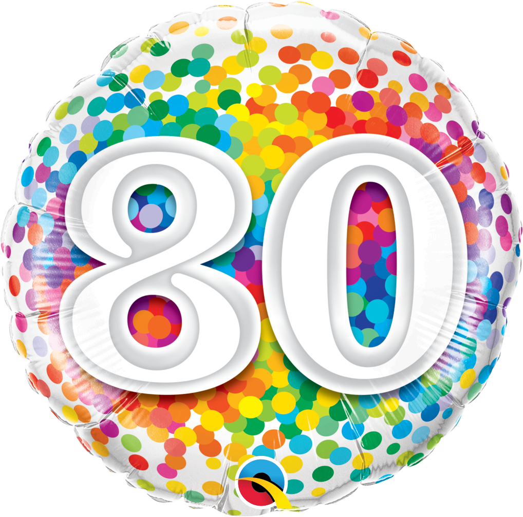 80 Rainbow Confetti Foil Balloon