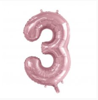 Number 3 Light Pink Megaloon Number (86cm)