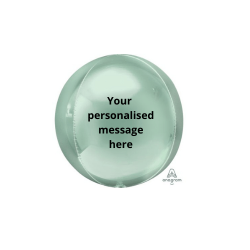 Personalised Mint Orbz Balloon