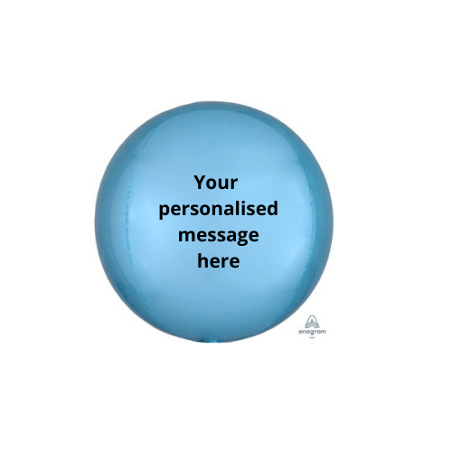 Personalised Light Blue Orbz Balloon