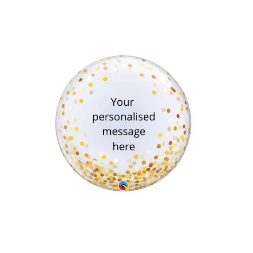 Personalised Gold Confetti Bubble Balloon