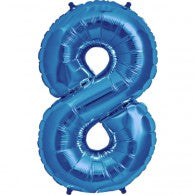 Number 8 Blue Megaloon (86cm)