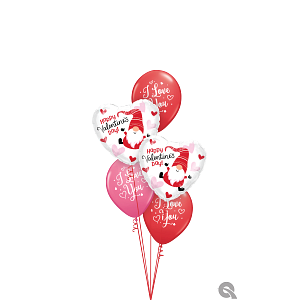 Gnome I love you Valentine's Day Balloon Bouquet