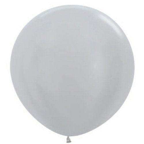 Satin Silver Jumbo Latex Balloon