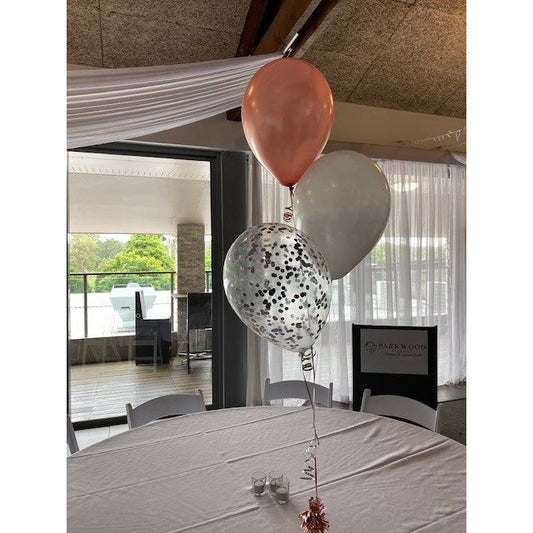 3 Balloon confetti table arrangement (2- 3 days float time)