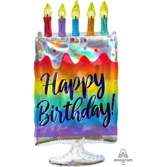 Holographic Birthday Cake Balloon Shape