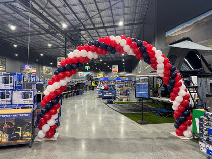 Large Curved Spiral Balloon Arch (5m span)