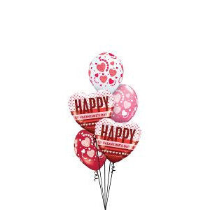 Happy Valentines Day Hearts with Hearts Balloon Bouquet