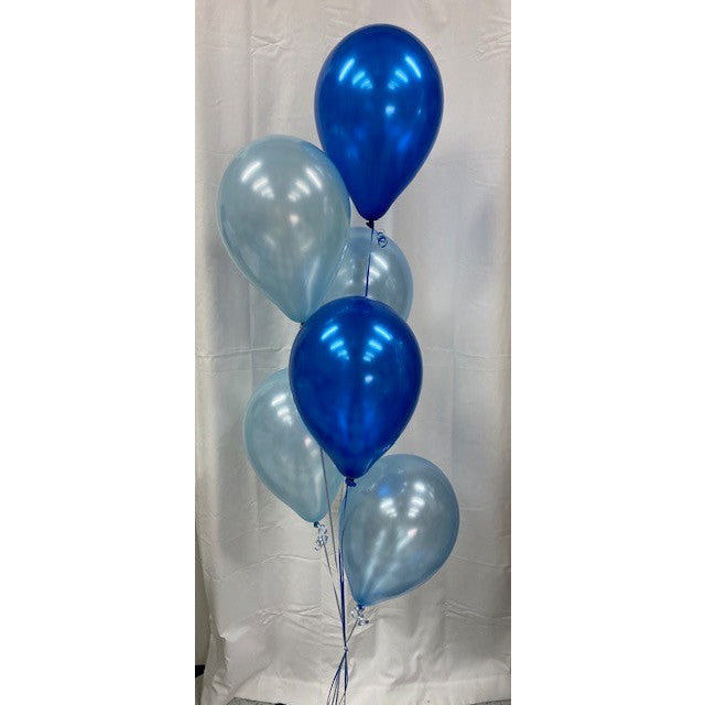 6 x Blue Latex Balloons