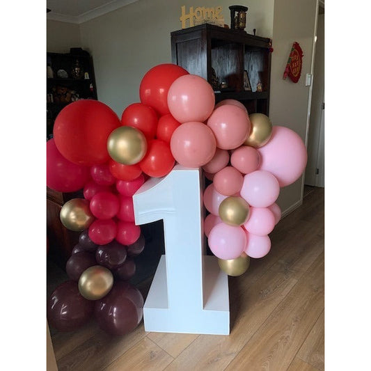 White Number Hire plus small Organic Balloon Garland