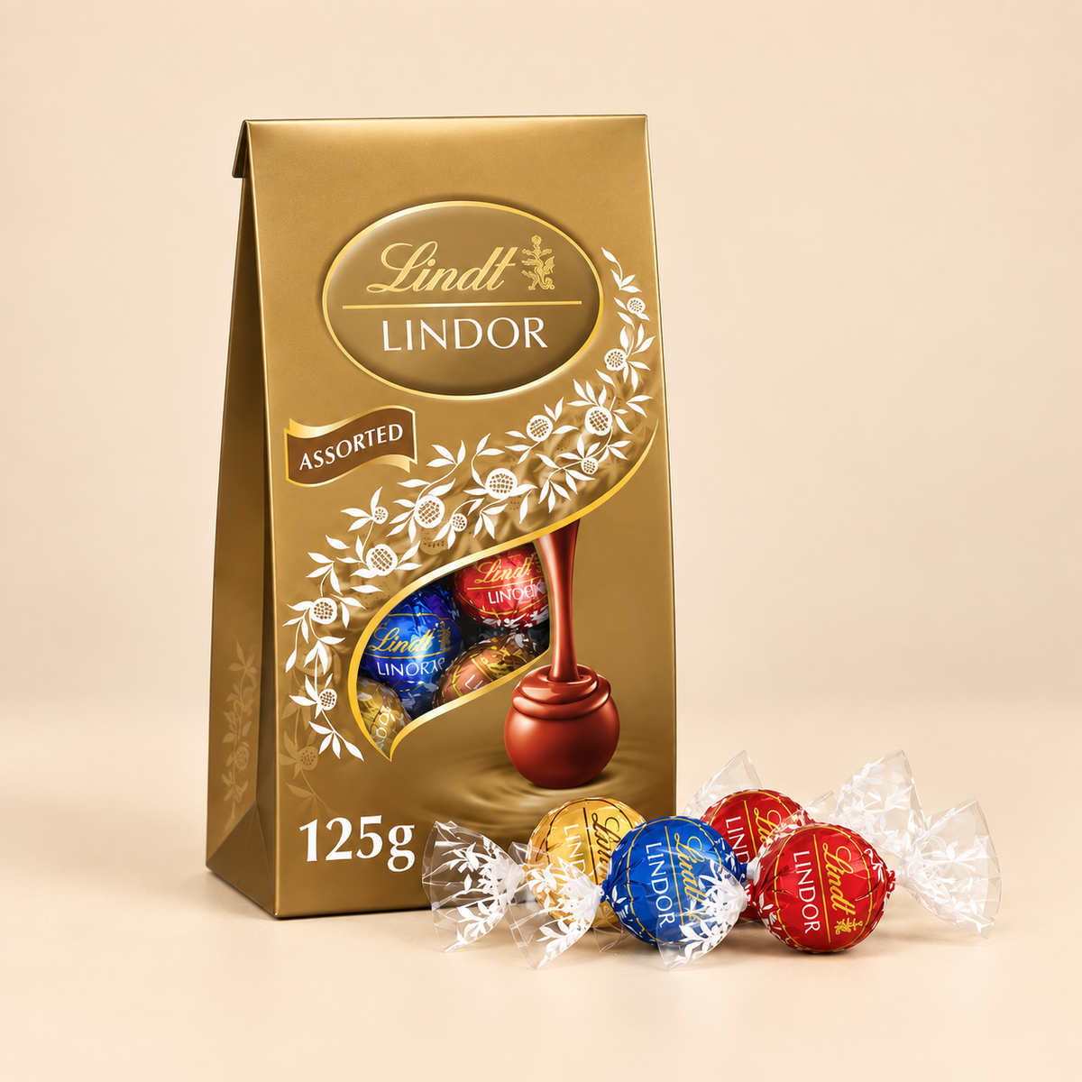 Lindt Lindor Assorted Pouch 125g