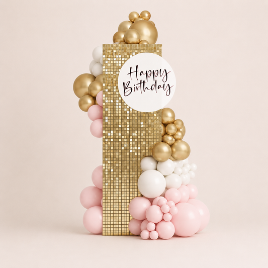 Shimmer Column with Custom Sign