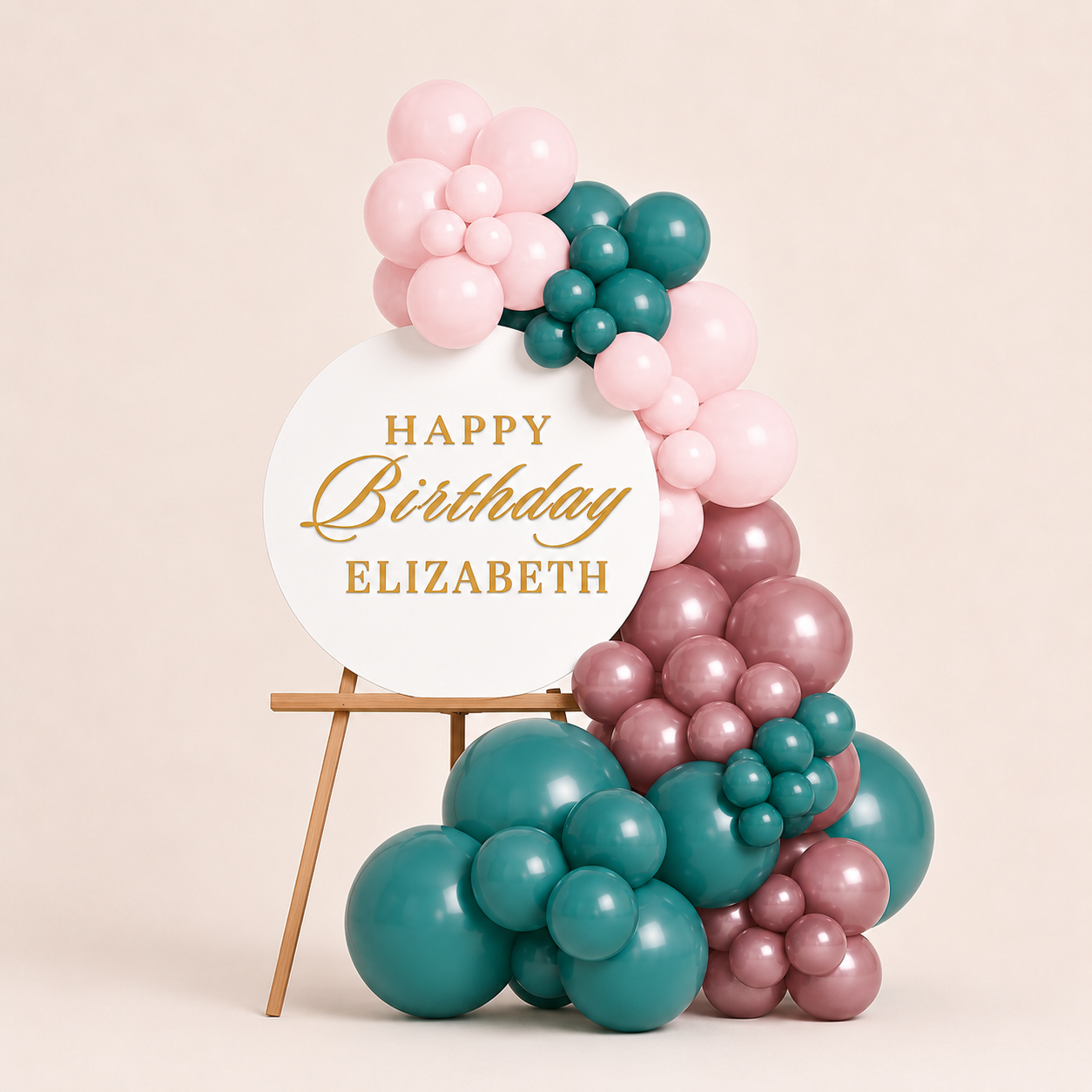 Personalised Easel with Balloon Garland