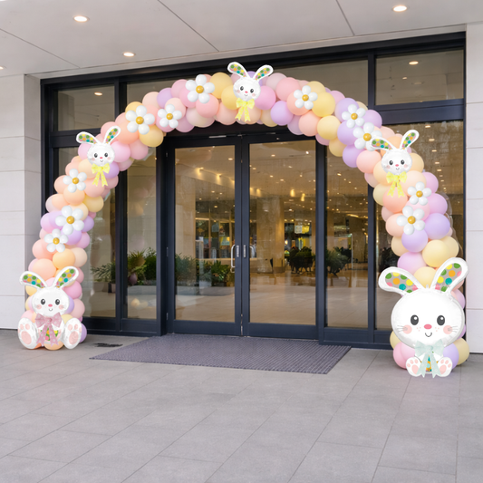 Easter Bunnies & Bows Balloon Arch | Available in 3 sizes