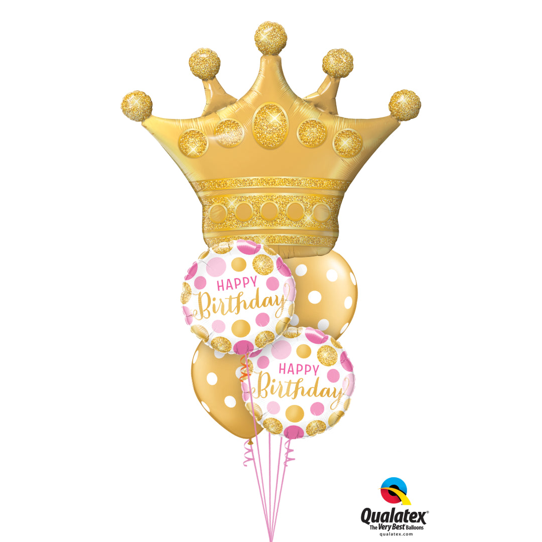 Gold Crown Birthday Balloon Gift