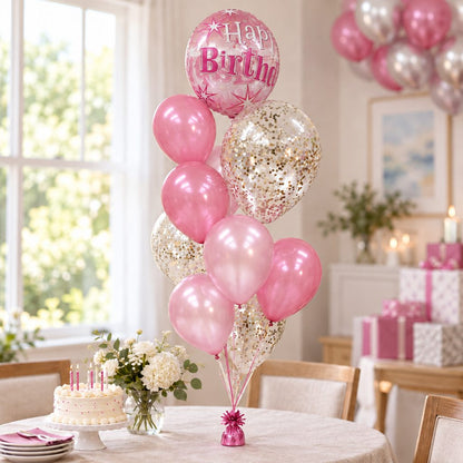 Happy Birthday Confetti Balloon Gift - Pink