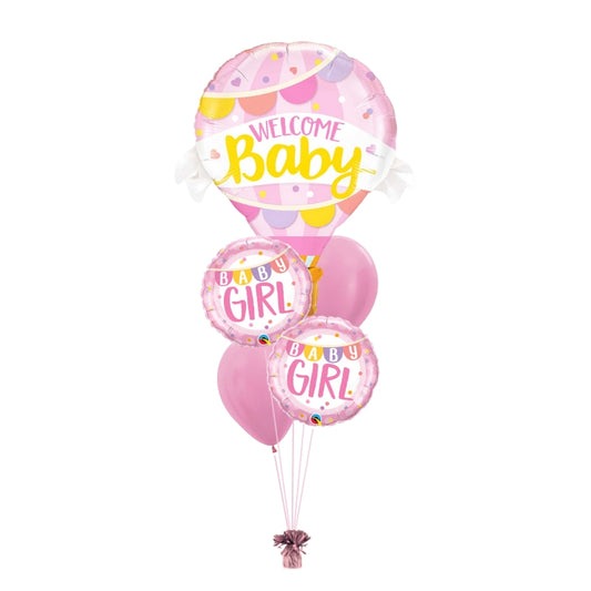 Welcome Baby Girl Balloon Bouquet