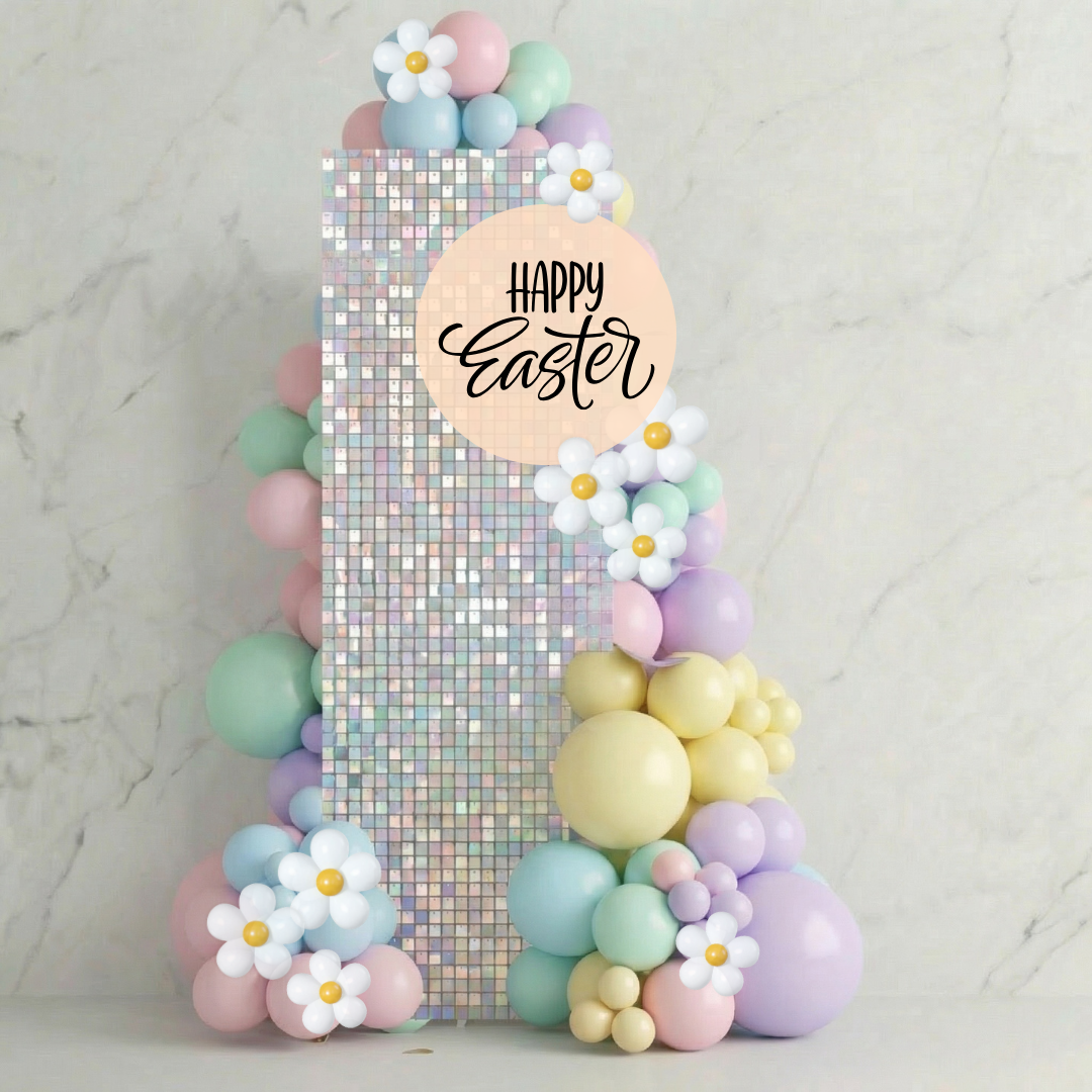 Easter Shimmer Column with Custom Sign – Balloon HQ Gold Coast