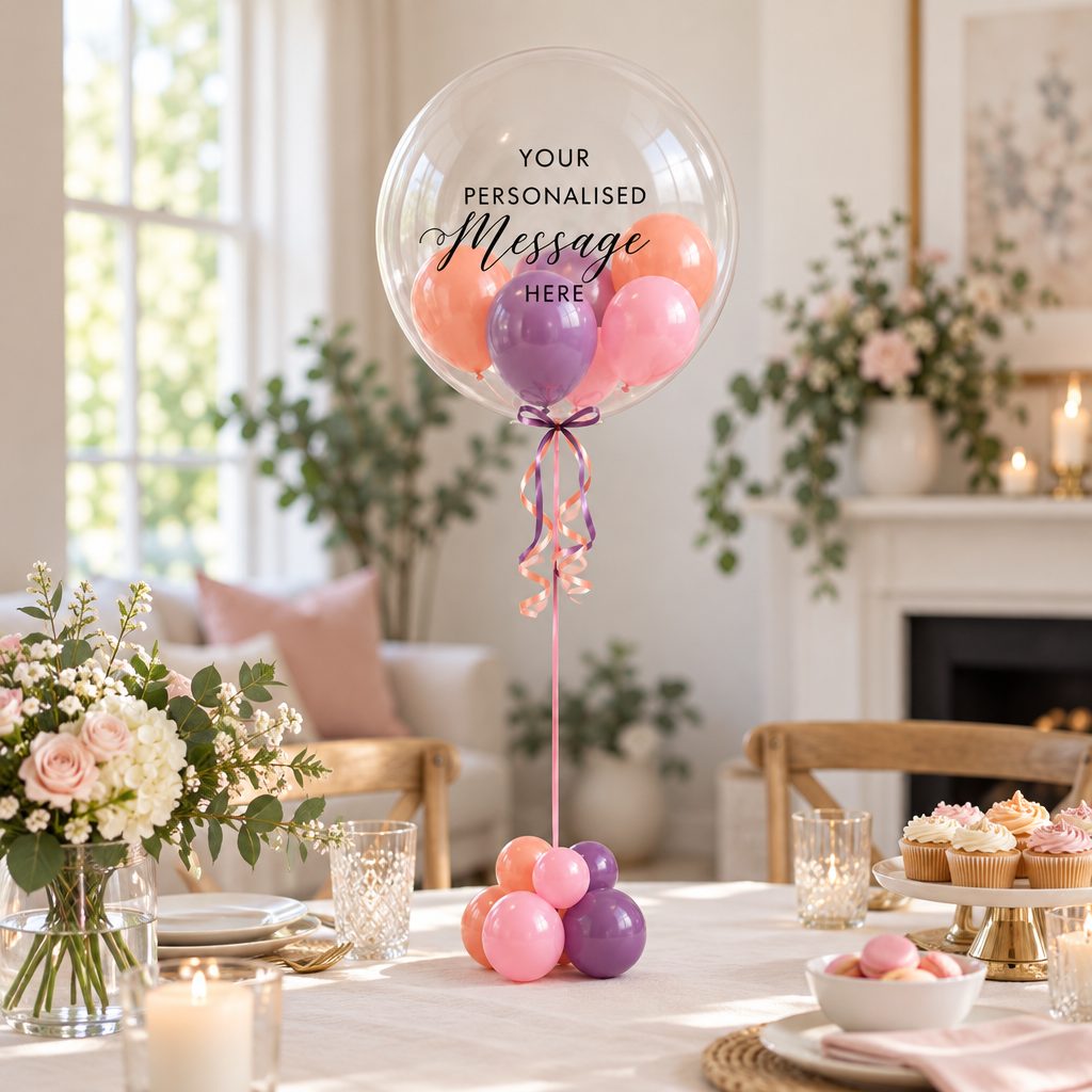 Personalised Bubble Balloon Filled with Mini Balloons