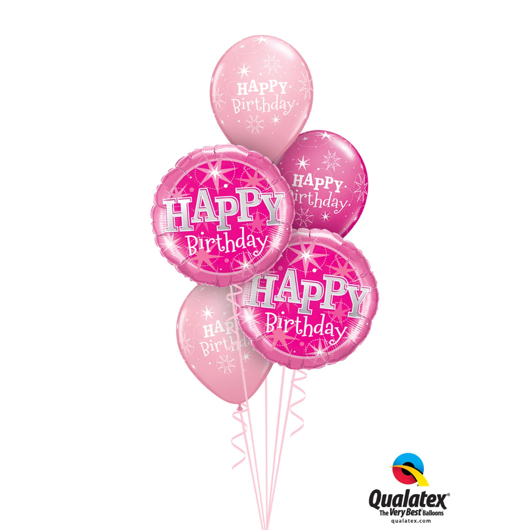 Pink Sparkle Happy Birthday Balloon Gift