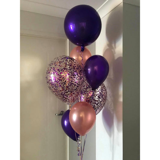 Purple & Rose Gold Confetti