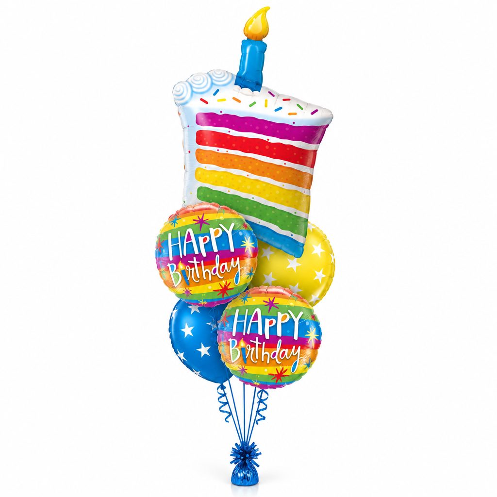 Rainbow Cake Birthday Balloon Gift