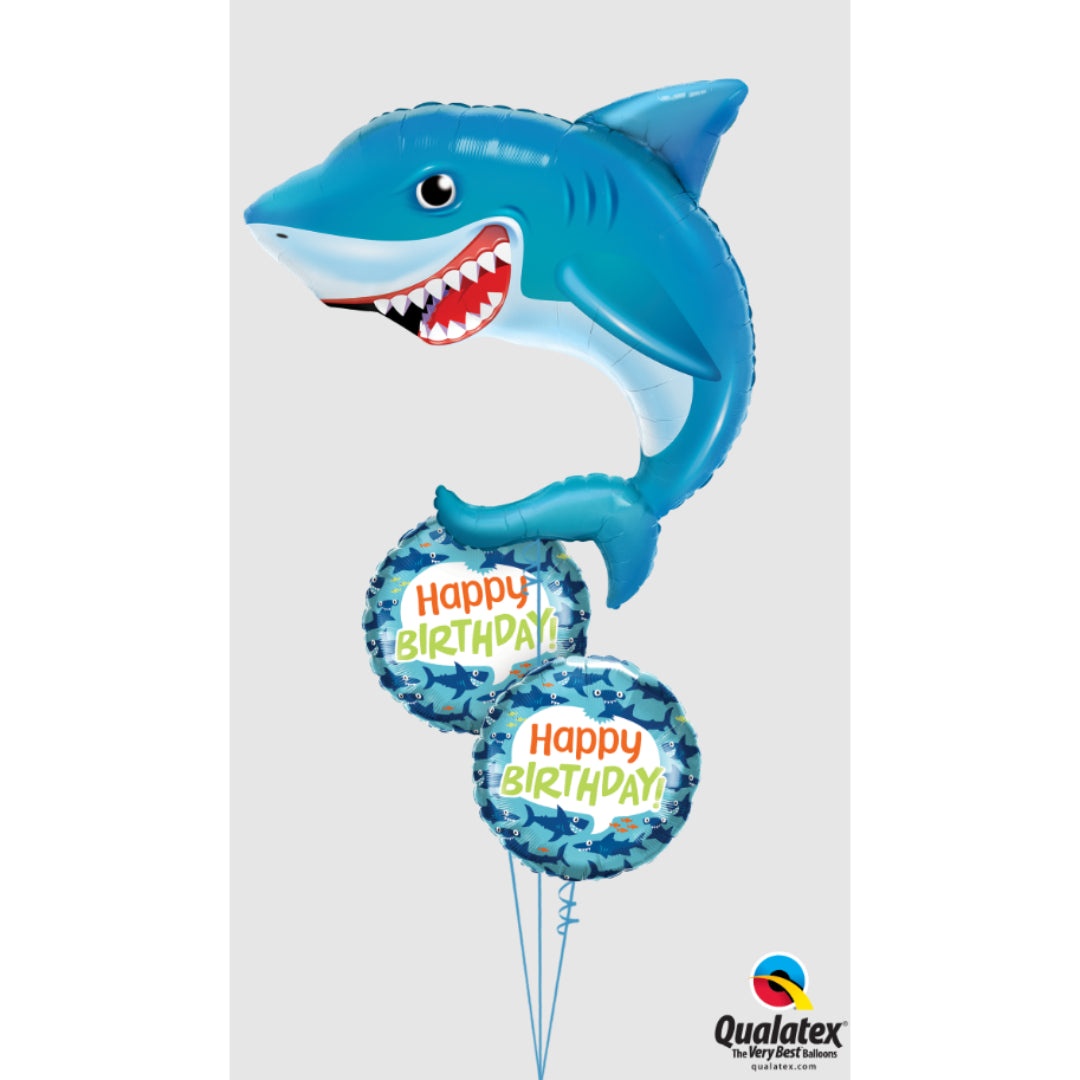 Shark Shape Happy Birthday Balloon Bouquet