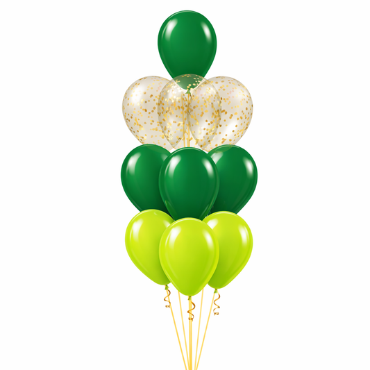 St Patrick's Day 10 Balloon Confetti Floor Arrangement (2-3 days float time)