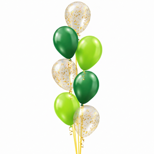 St Patrick's Day 7 Balloon Confetti Floor Arrangement (2-3 days float time)