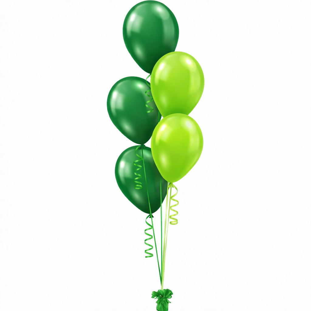 St Patrick's Day 5 Balloon Staggered Floor Arrangement