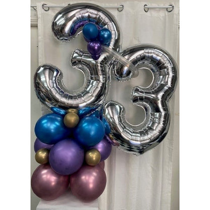 Double Number Small Balloon Marquee